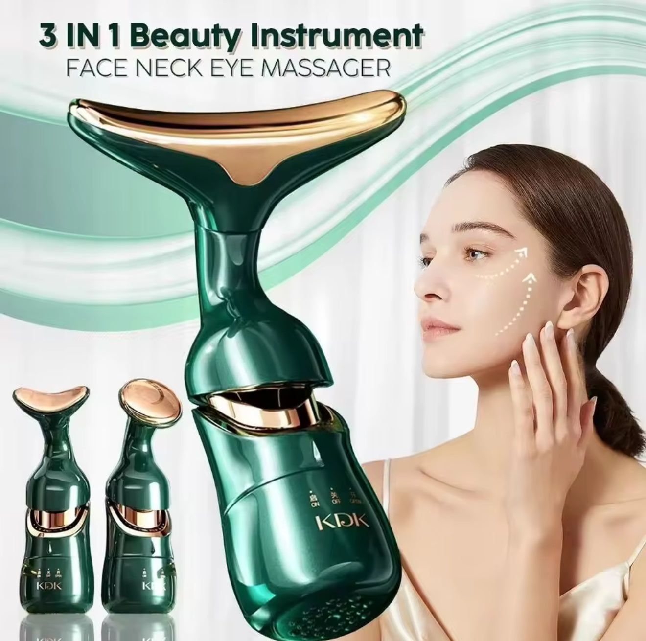 3 In 1 Facial Lifting Device Neck Facial Eye Massage Face Slimmer EMS Beauty Skin Tightening Wrinkle Anti Aging Face